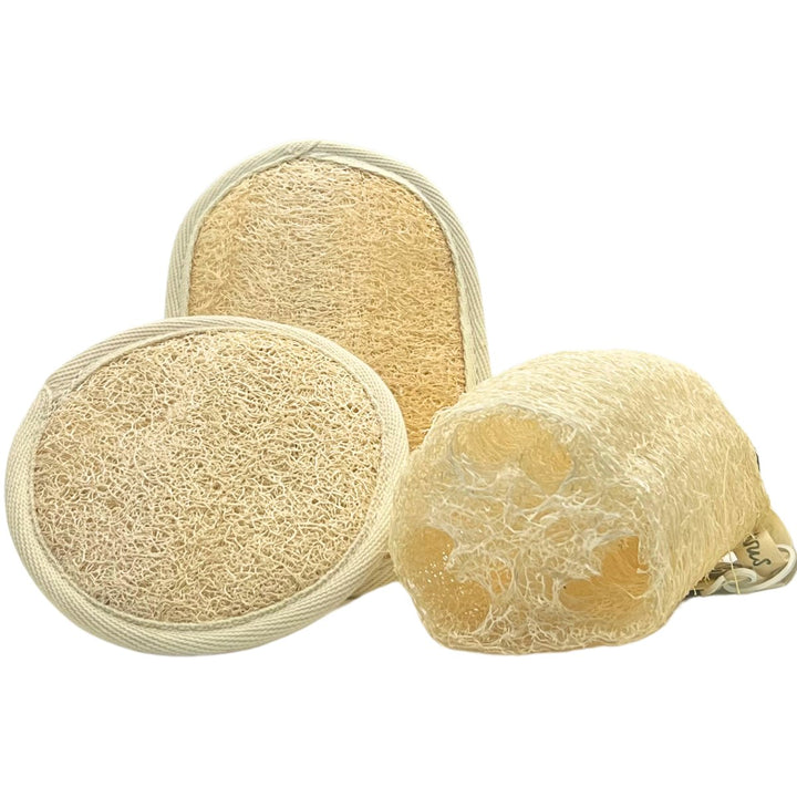 Complete Loofah Scrub Set – Body Rol, Scrub Pad & Gezichtspad - Elicious